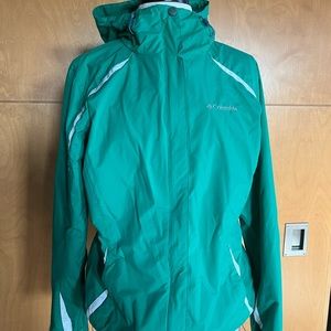 Columbia Sportswear Womens Zip Up Interchange All Weather Jacket Green L Large